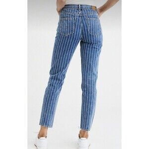 American Eagle Women's Jeans High Rise Mom Ankle Striped Medium Wash Size 6